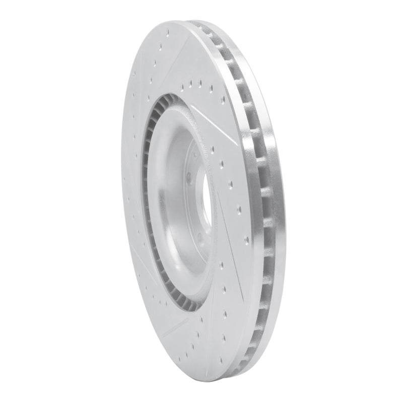 R1 04-09 Audi S4 Front Right Drilled & Slotted Silver Brake Rotor