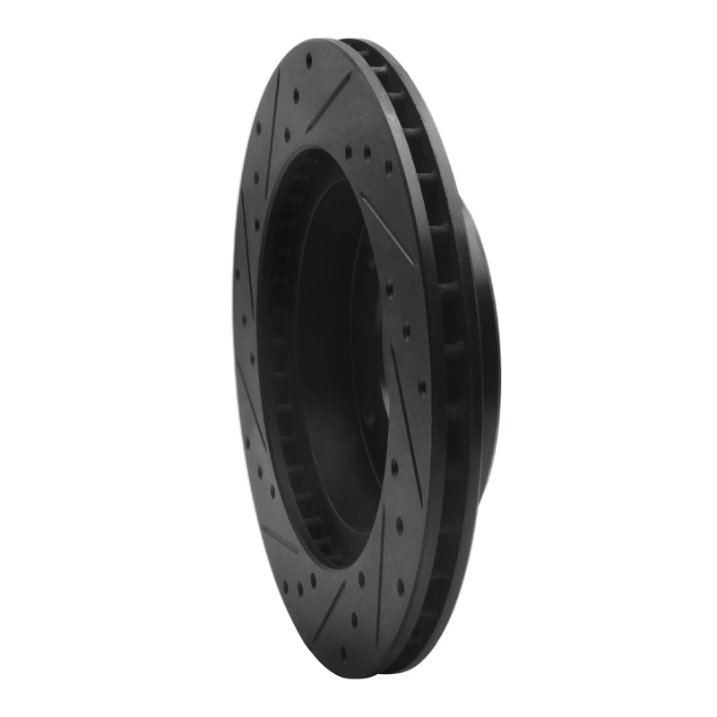 R1 76-86 Jeep CJ5 Front Right Drilled & Slotted Black Brake Rotor