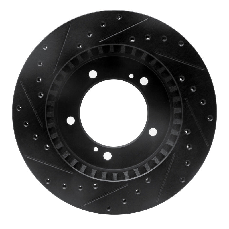 R1 96-98 Suzuki Sidekick Front Right Drilled & Slotted Black Brake Rotor