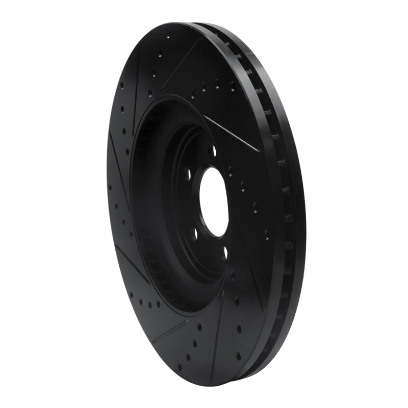 R1 06-21 Jaguar F-Type Front Right Drilled & Slotted Black Brake Rotor