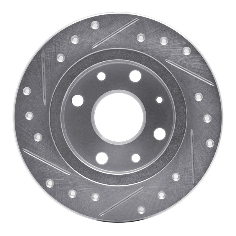 R1 90-93 Mazda Miata Rear Right Drilled & Slotted Silver Brake Rotor