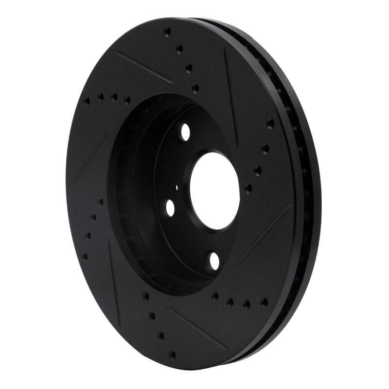 R1 92-06 Lexus ES300 Front Left Drilled & Slotted Black Brake Rotor