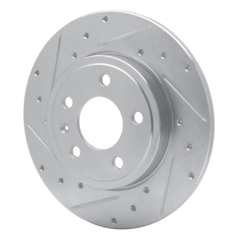 R1 00-09 Audi A4 Quattro Rear Left Drilled & Slotted Silver Brake Rotor