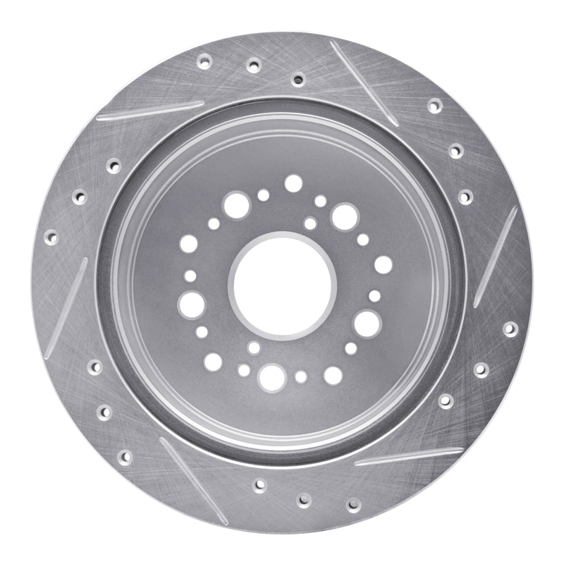 R1 90-92 Lexus LS400 Rear Left Drilled & Slotted Silver Brake Rotor