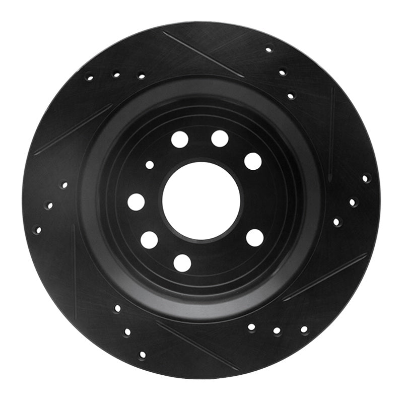 R1 03-11 Cadillac BLS (Mexico) Rear Left Drilled & Slotted Black Brake Rotor