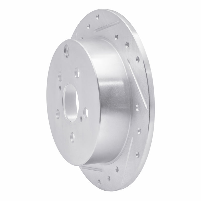R1 00-10 Pontiac Vibe Rear Left Drilled & Slotted Silver Brake Rotor