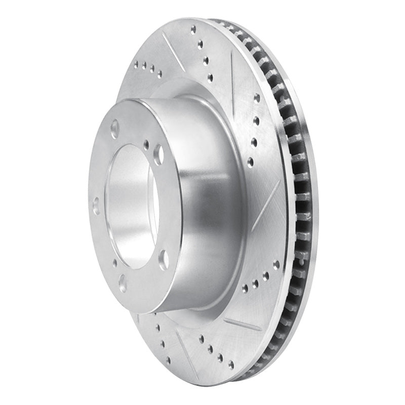 R1 08-21 Lexus LX570 Front Right Drilled & Slotted Silver Brake Rotor