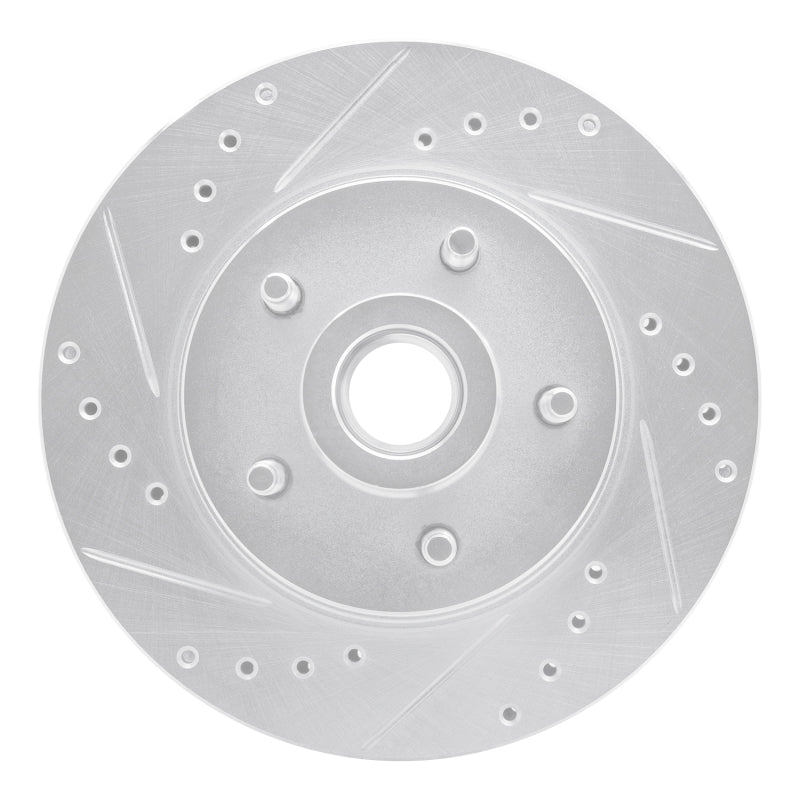R1 84-87 Lincoln Mark VII Front Left Drilled & Slotted Silver Brake Rotor