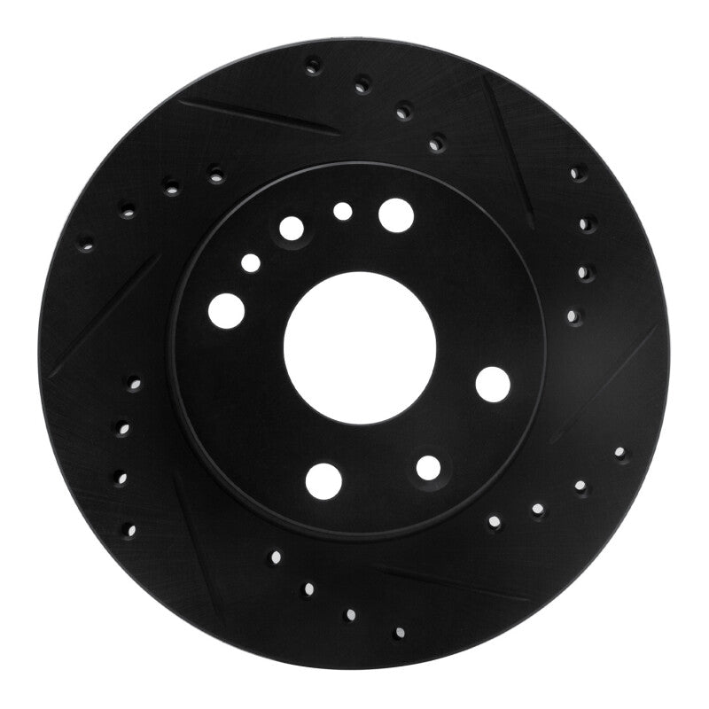 R1 94-02 Ford ASPIRE Front Right Drilled & Slotted Black Brake Rotor