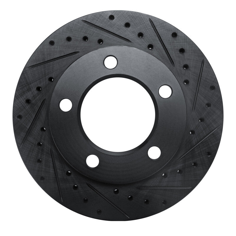 R1 94-96 Ford F-150 4WD Front Right Drilled & Slotted Black Brake Rotor