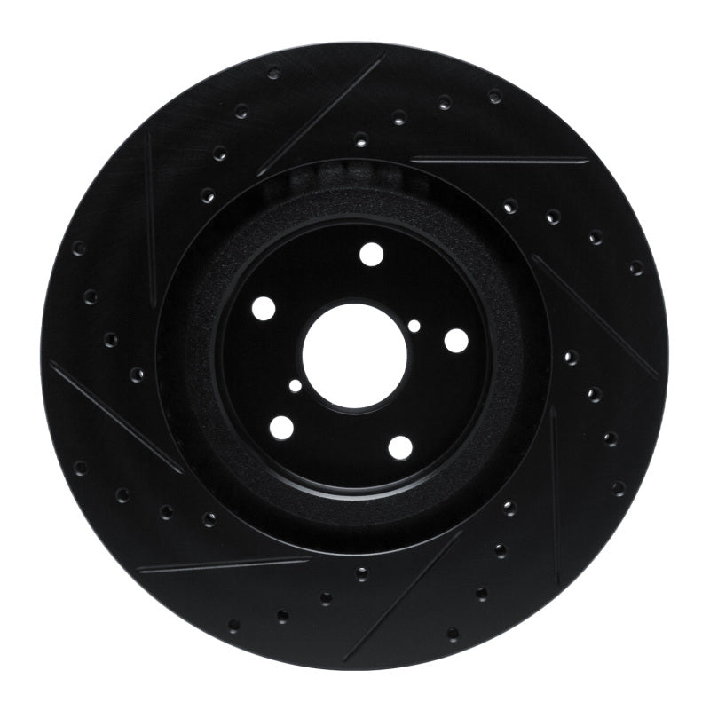 R1 -23 Subaru Ascent Front Right Drilled & Slotted Black Brake Rotor