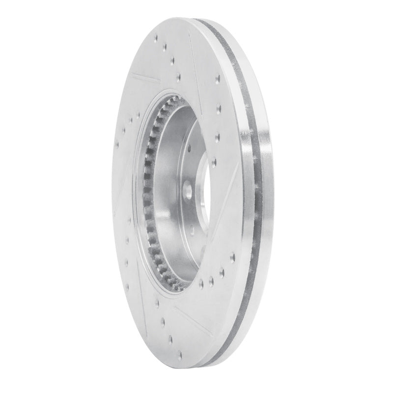 R1 03-05 Mazda 6 Front Left Drilled & Slotted Silver Brake Rotor