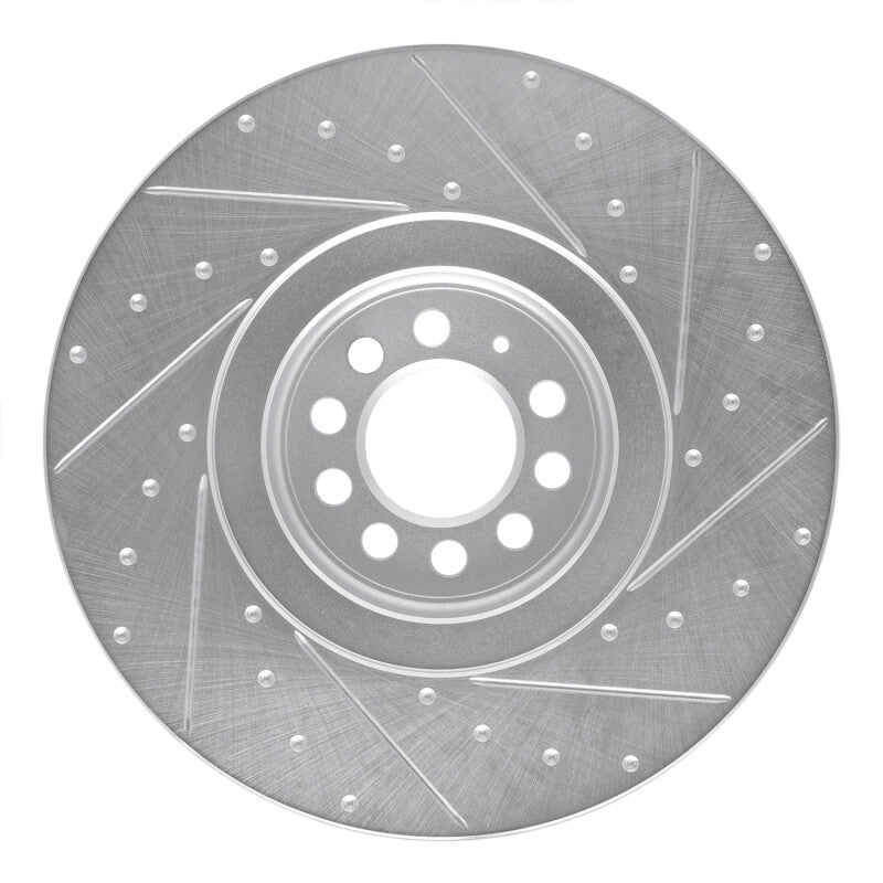 R1 04-06 Audi TT Quattro Left Front Drilled & Slotted Silver Brake Rotor
