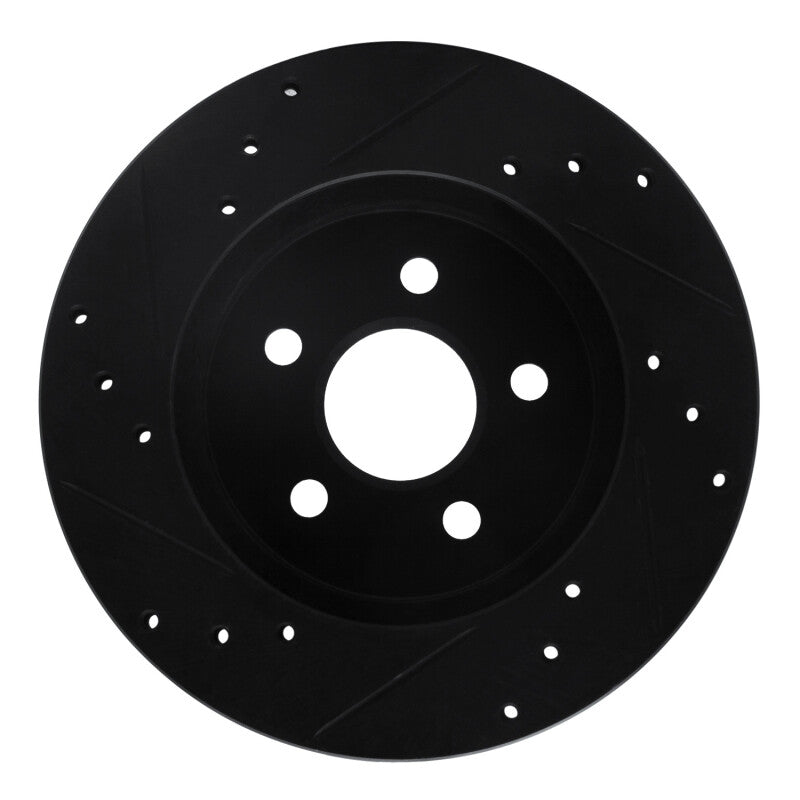 R1 88-88 Pontiac Fiero Rear/Front Right Drilled & Slotted Black Brake Rotor