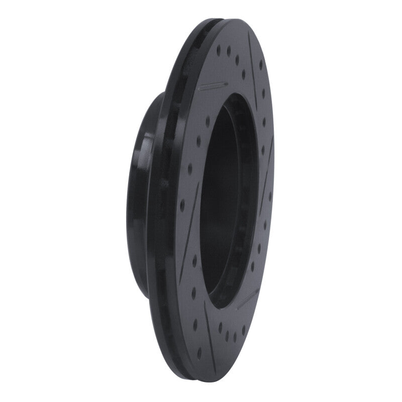R1 88-92 Geo Prizm Front Left Drilled & Slotted Black Brake Rotor