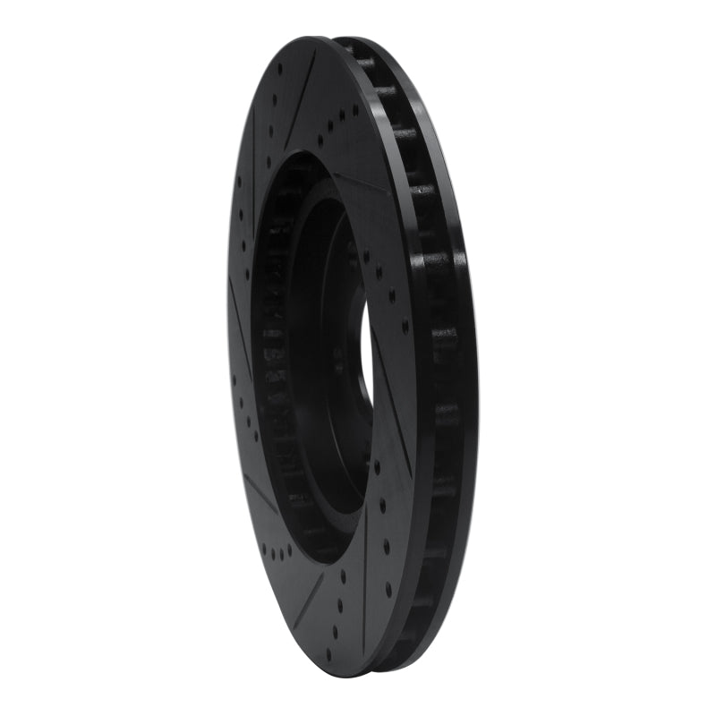 R1 94-04 Ford Mustang Front Right Drilled & Slotted Black Brake Rotor