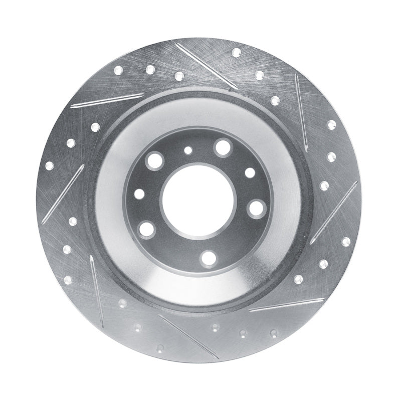 R1 13-25 Mazda CX-30 Rear Left Drilled & Slotted Silver Brake Rotor
