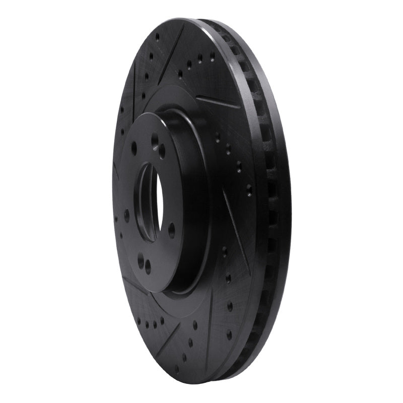 R1 15-20 Kia Sorento Front Left Drilled & Slotted Black Brake Rotor
