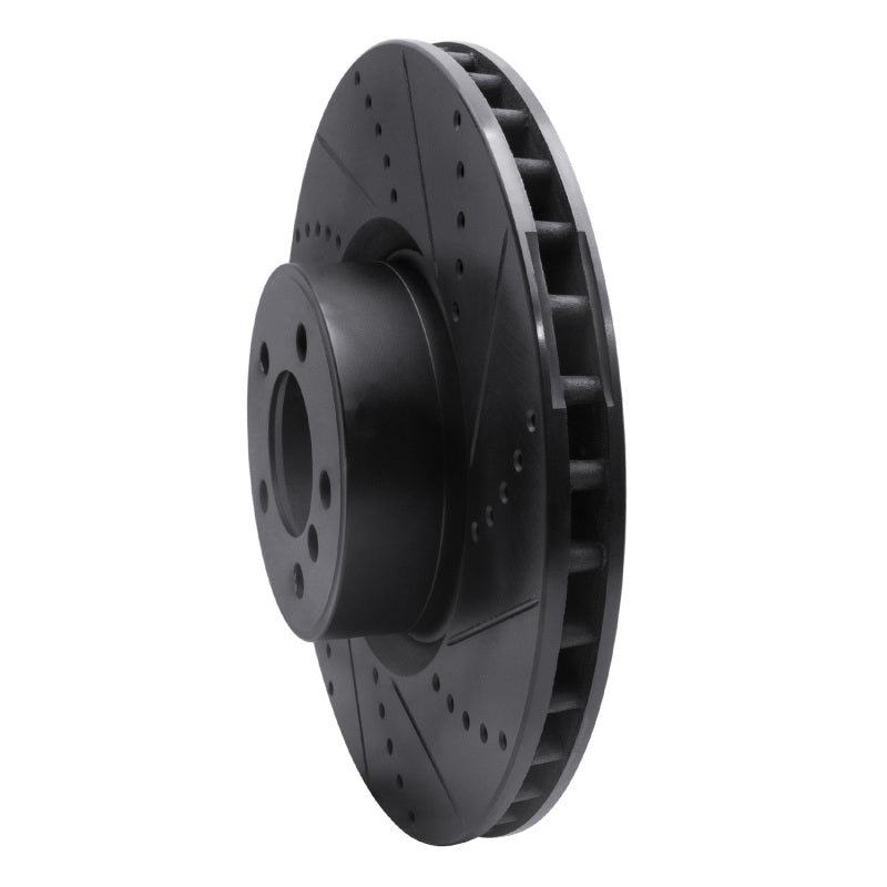 R1 10-12 Land Rover Range Rover Front Right Drilled & Slotted Black Brake Rotor