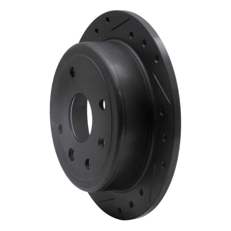 R1 04-10 Chevrolet Optra (USA/Canada) Rear Left Drilled & Slotted Black Brake Rotor