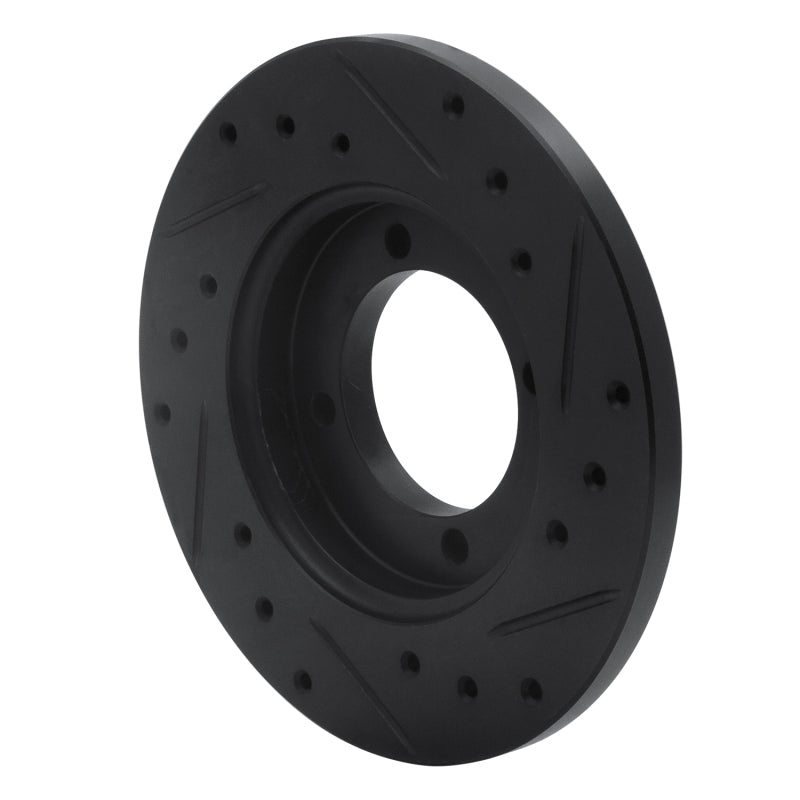 R1 88-93 Ford Festiva Front Left Drilled & Slotted Black Brake Rotor