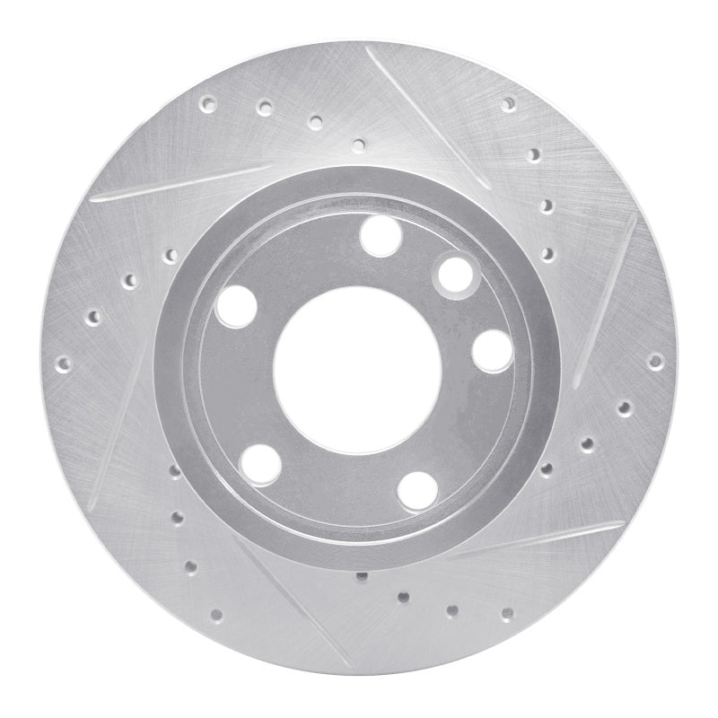 R1 92-95 Volkswagen EuroVan Front Right Drilled & Slotted Silver Brake Rotor