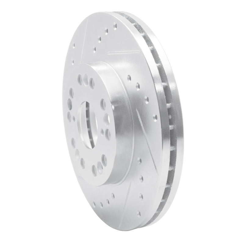 R1 91-92 Lexus LS400 Front Left Drilled & Slotted Silver Brake Rotor