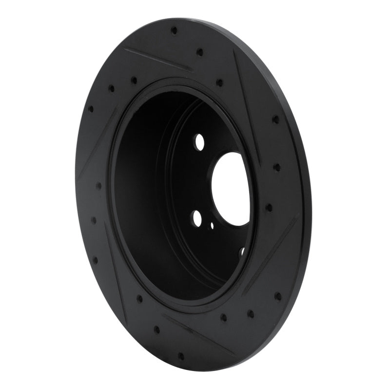 R1 92-03 Lexus ES300 Rear Left Drilled & Slotted Black Brake Rotor