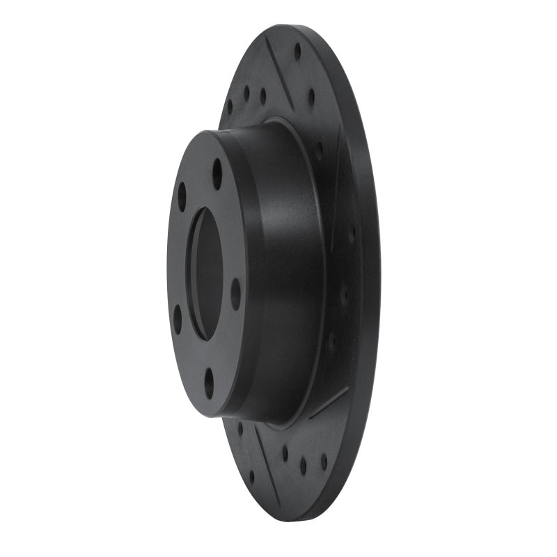 R1 99-05 Audi A6 Quattro Rear Right Drilled & Slotted Black Brake Rotor