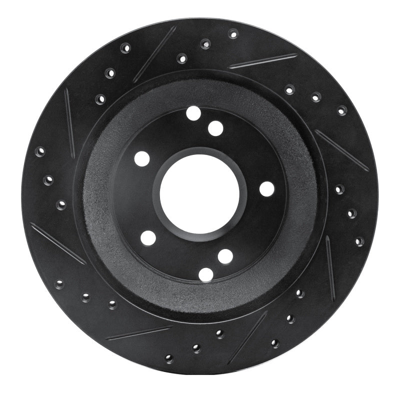 R1 88-96 Chevrolet Corvette Rear Right Drilled & Slotted Black Brake Rotor