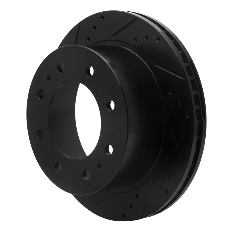 R1 11-25 Chevrolet Silverado 3500 HD Rear Left Drilled & Slotted Black Brake Rotor