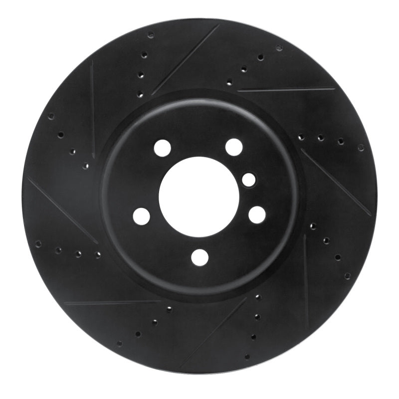 R1 13-20 BMW 440I Gran Coupe Front Left Drilled & Slotted Black Brake Rotor
