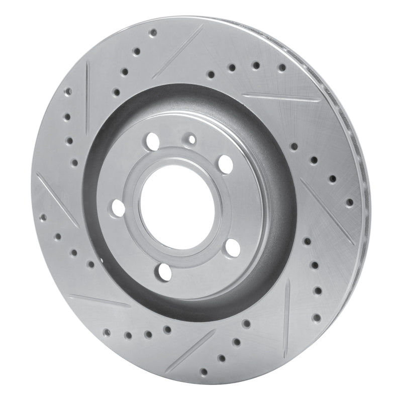 R1 04-09 Audi S4 Rear Left Drilled & Slotted Silver Brake Rotor