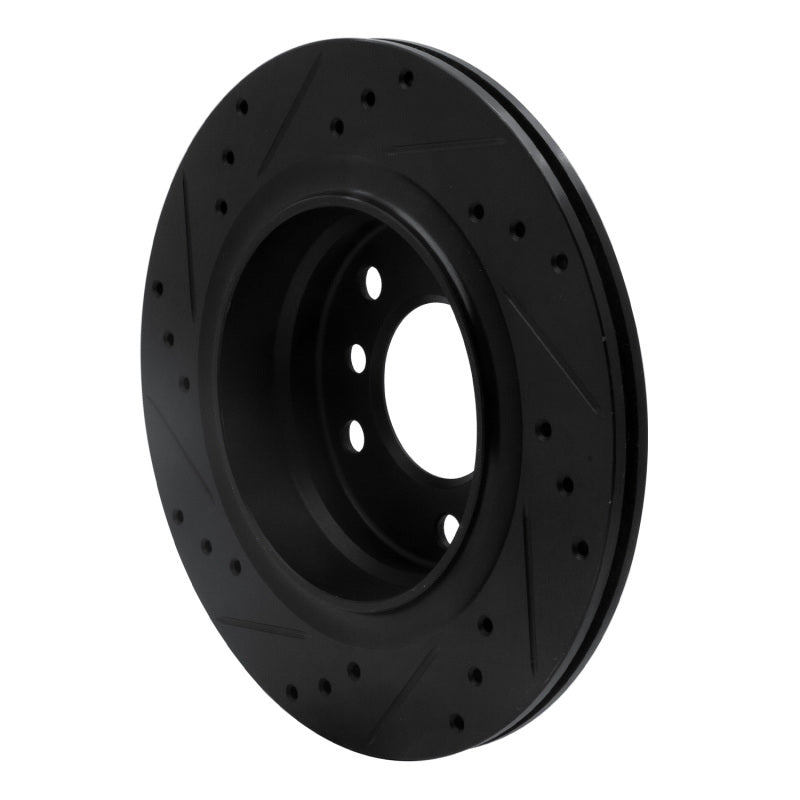 R1 99-06 BMW 325I (USA/Canada) Rear Right Drilled & Slotted Black Brake Rotor