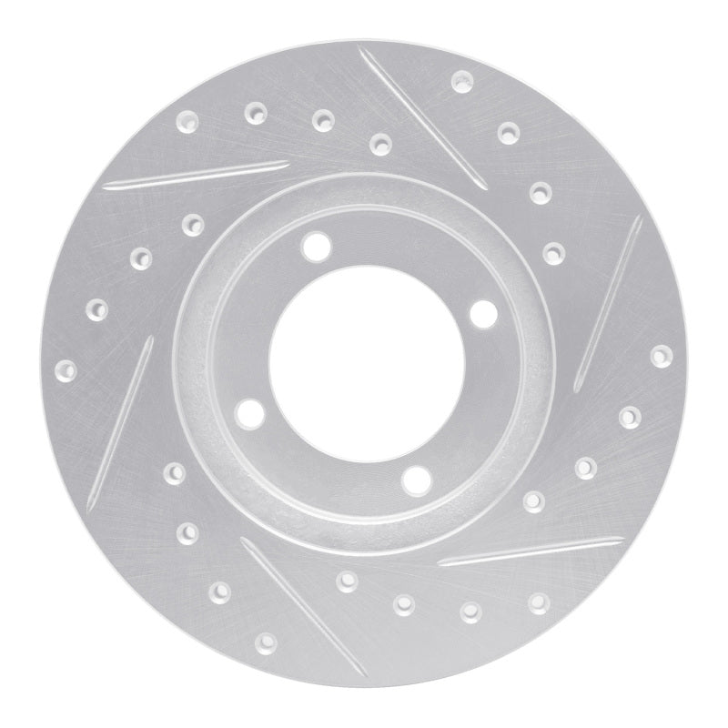 R1 81-82 Toyota Cressida Front Left Drilled & Slotted Silver Brake Rotor