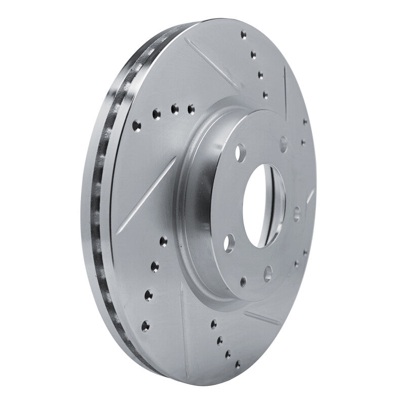 R1 13-19 Mazda CX-5 Front Right Drilled & Slotted Silver Brake Rotor
