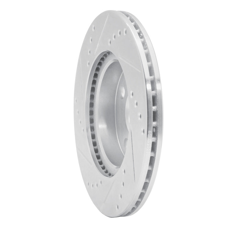 R1 12-15 Scion IQ Front Right Drilled & Slotted Silver Brake Rotor