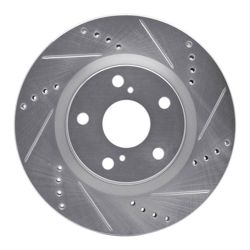 R1 08-14 Lexus IS F Rear Right Drilled & Slotted Silver Brake Rotor