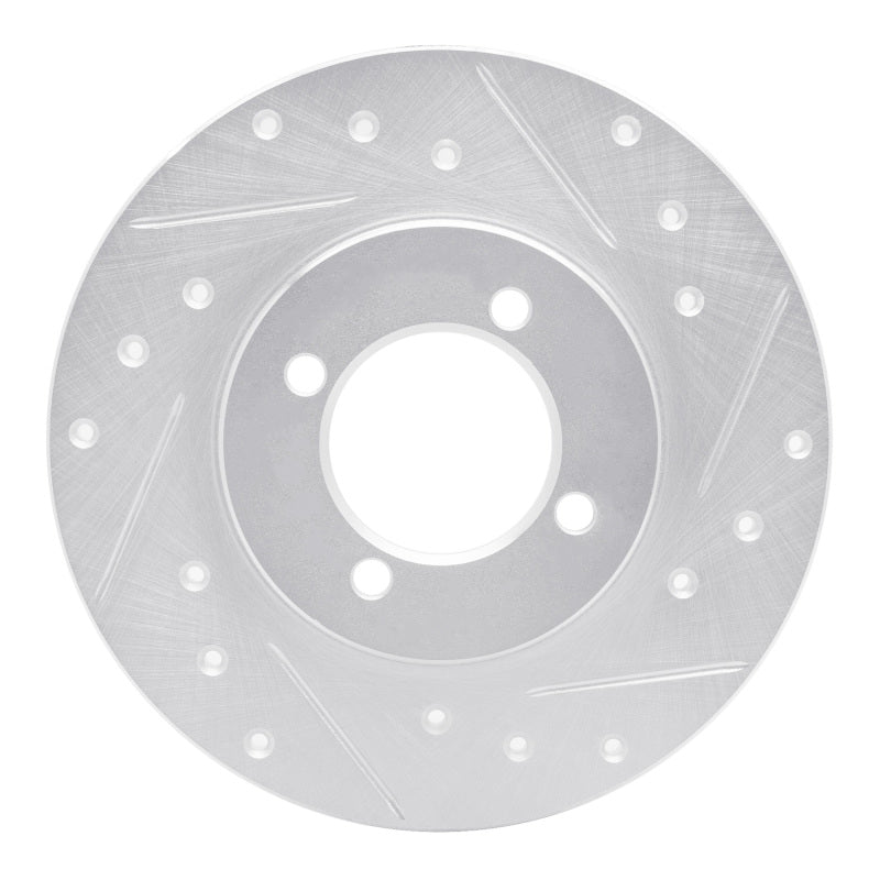 R1 80-83 Toyota Corolla (US/Canada) Front Right Drilled & Slotted Silver Brake Rotor