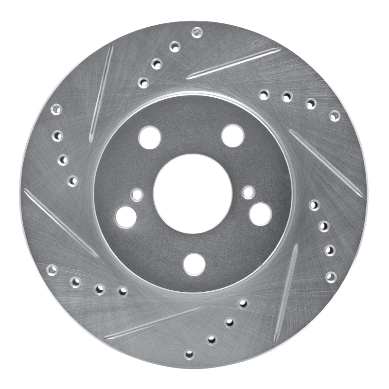 R1 94-00 Toyota Celica Front Left Drilled & Slotted Silver Brake Rotor