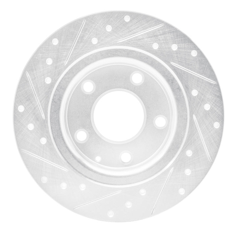 R1 14-21 Mazda 6 Rear Right Drilled & Slotted Silver Brake Rotor