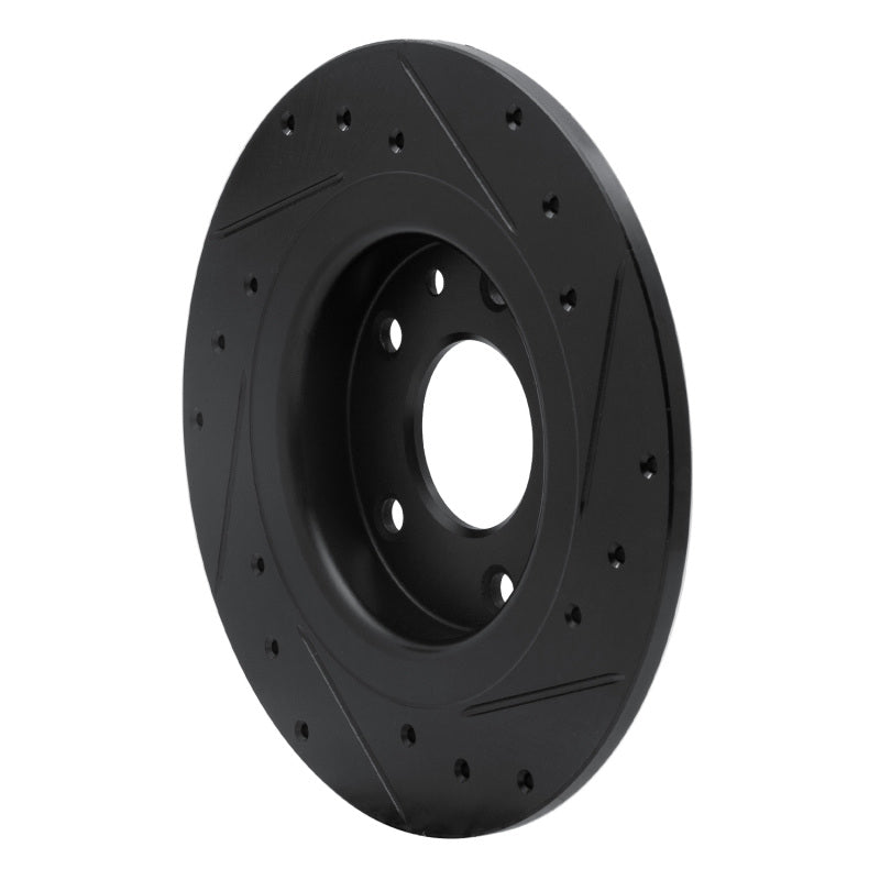 R1 16-18 Mazda CX-3 Rear Left Drilled & Slotted Black Brake Rotor