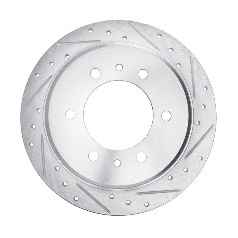 R1 06-10 Hummer H3 Rear Right Drilled & Slotted Silver Brake Rotor