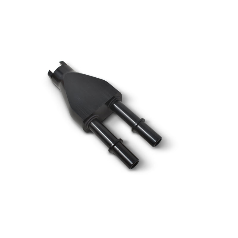 Russell Adapter Y-Block 3/8in Sae Quick Disconnect Female To 2X 3/8in Sae Qd Male Blk Anodized