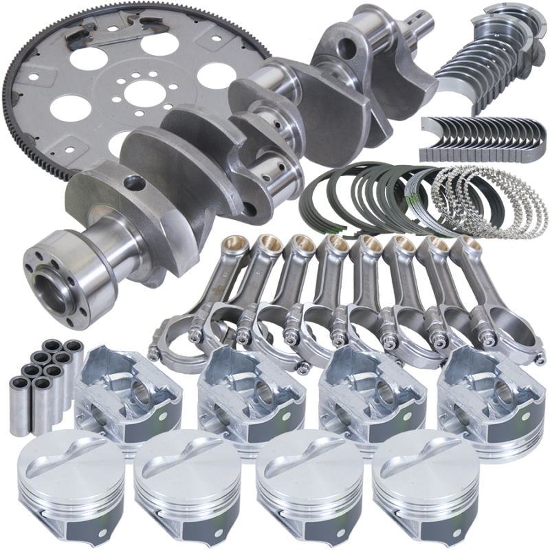 Eagle Chevy 350 1Pc 3.750in Crank 5.700in I-Beam Rods 4.060in Pistons 168 Tooth FP Balanced Assembly
