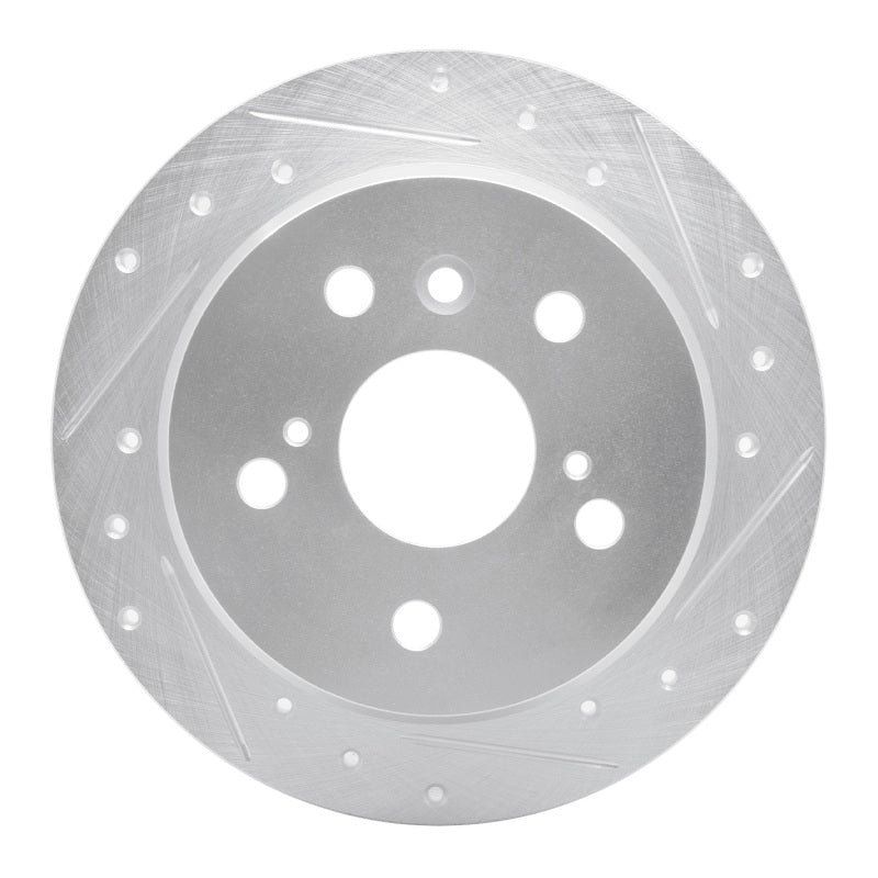 R1 02-08 Lexus ES330 Rear Right Drilled & Slotted Silver Brake Rotor