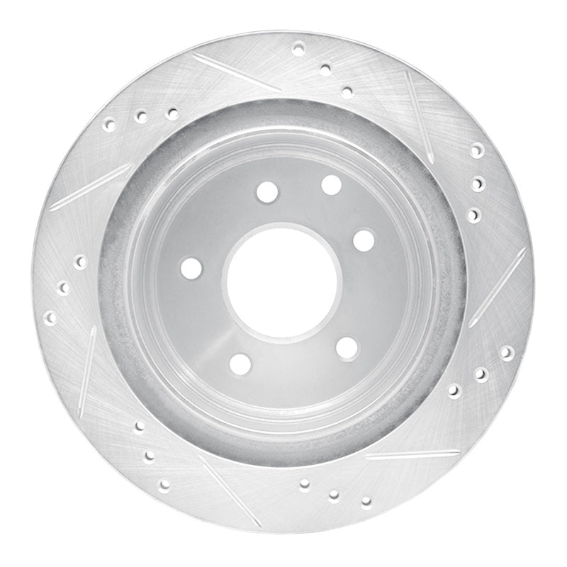 R1 02-06 Infiniti M45 Rear Left Drilled & Slotted Silver Brake Rotor
