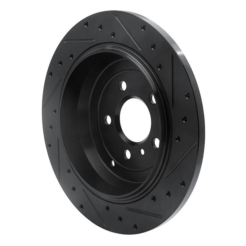 R1 06-12 Mercedes-Benz R320 Rear Left Drilled & Slotted Black Brake Rotor