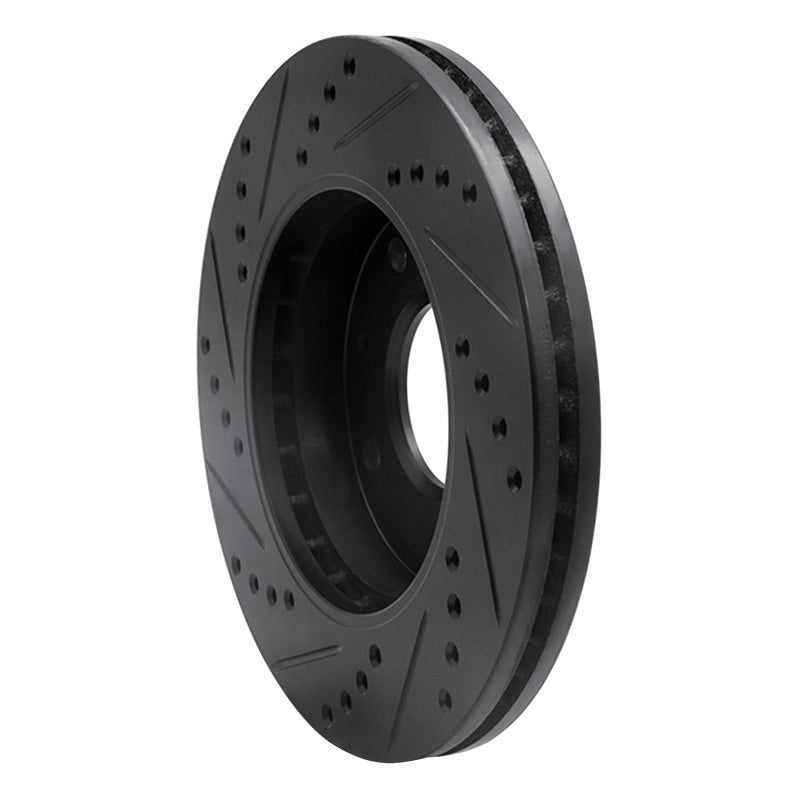 R1 01-03 Hyundai Sonata Front Right Drilled & Slotted Black Brake Rotor