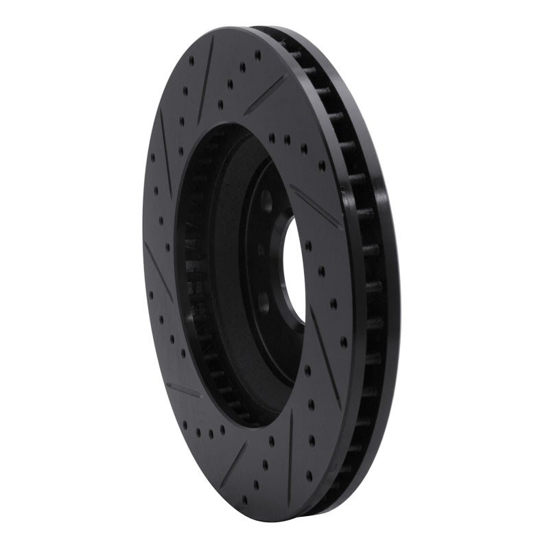 R1 06-16 Buick Lucerne Front Right Drilled & Slotted Black Brake Rotor